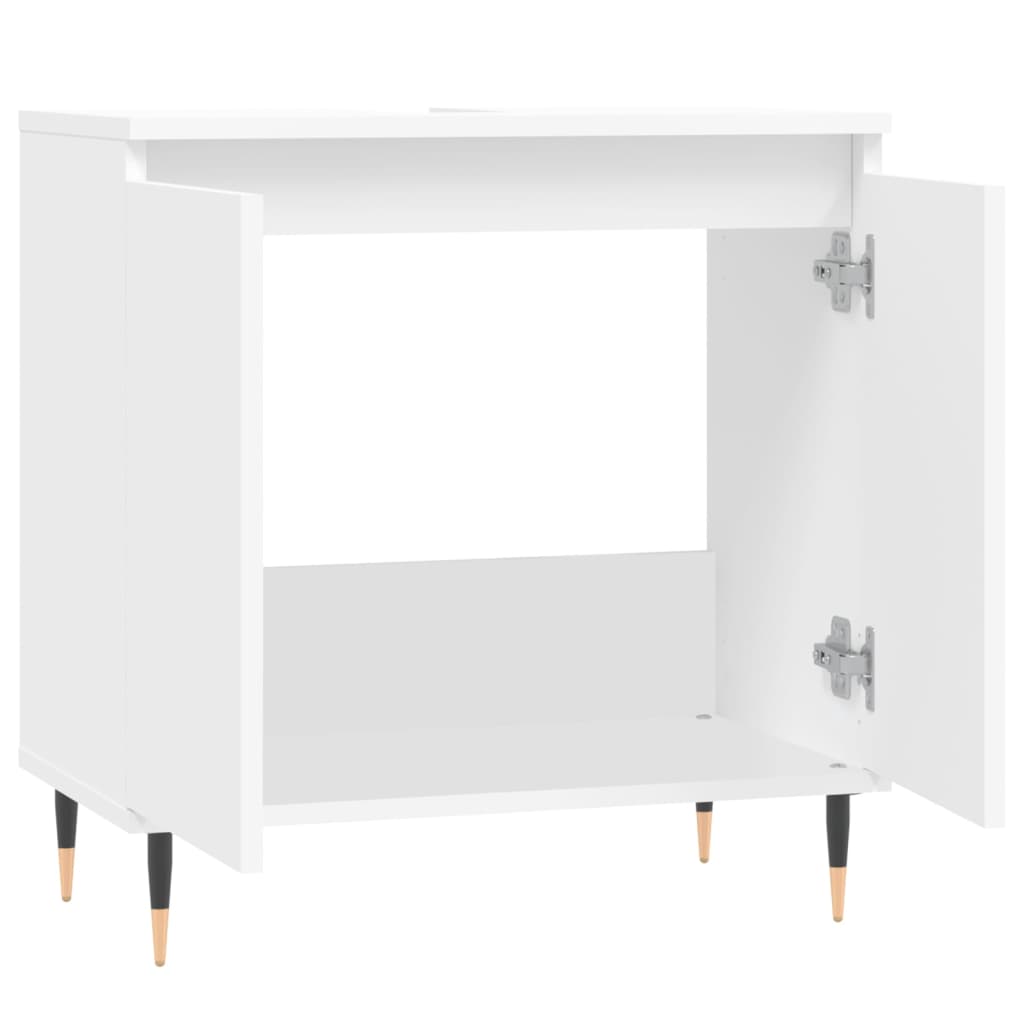 Badezimmerschrank Weiß 58x33x60 cm Holzwerkstoff - Pazzar.ch