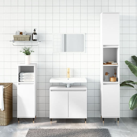 Badezimmerschrank Weiß 58x33x60 cm Holzwerkstoff - Pazzar.ch