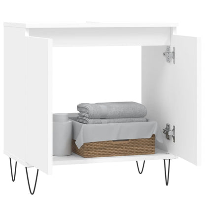 Badezimmerschrank Weiß 58x33x60 cm Holzwerkstoff - Pazzar.ch
