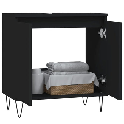 Badschrank Schwarz 58x33x60 cm Holzwerkstoff - Pazzar.ch