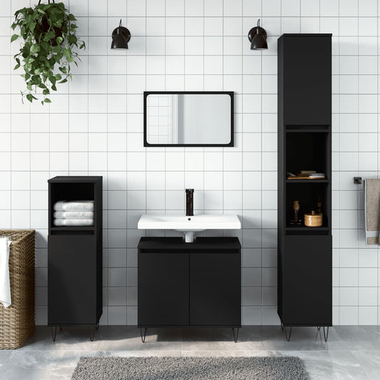 Badschrank Schwarz 58x33x60 cm Holzwerkstoff - Pazzar.ch