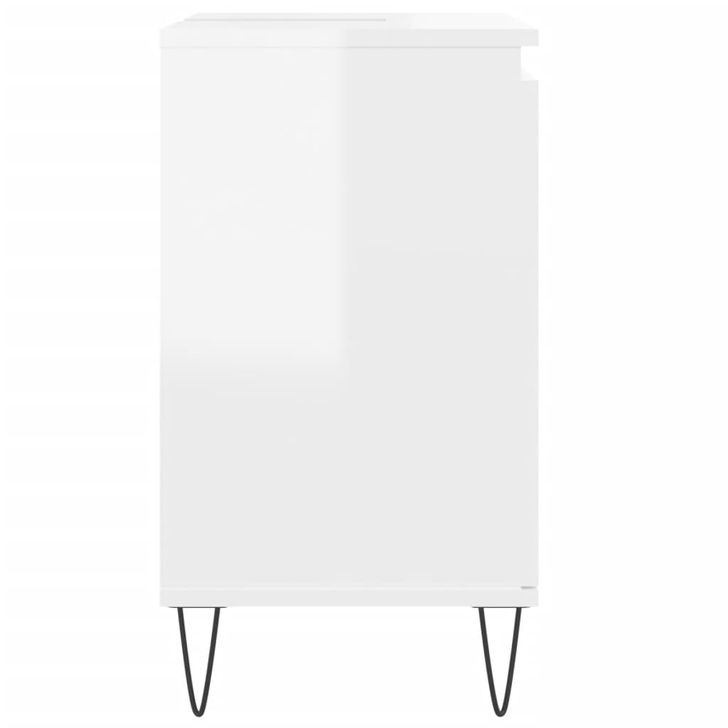 Badschrank Hochglanz-Weiß 58x33x60 cm Holzwerkstoff - Pazzar.ch