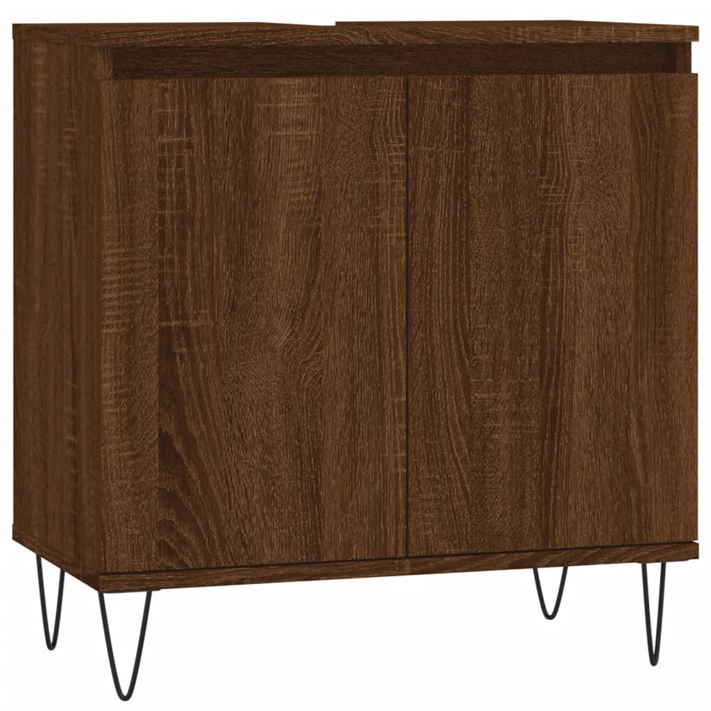 Badschrank Braun Eichen-Optik 58x33x60 cm Holzwerkstoff - Pazzar.ch