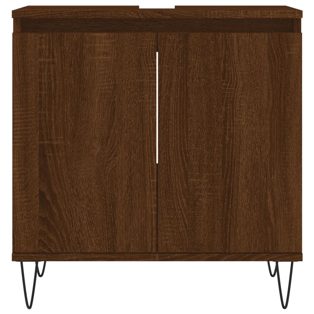 Badschrank Braun Eichen-Optik 58x33x60 cm Holzwerkstoff - Pazzar.ch
