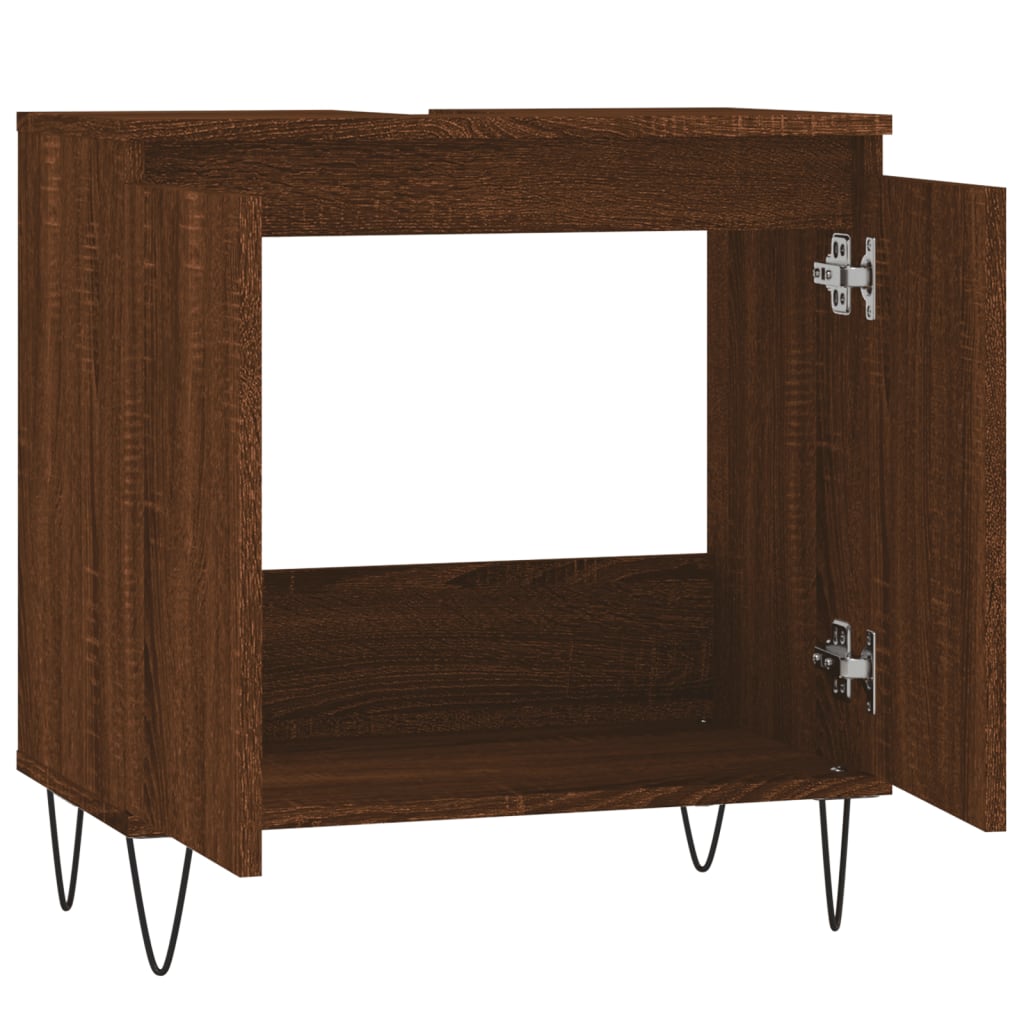 Badschrank Braun Eichen-Optik 58x33x60 cm Holzwerkstoff - Pazzar.ch