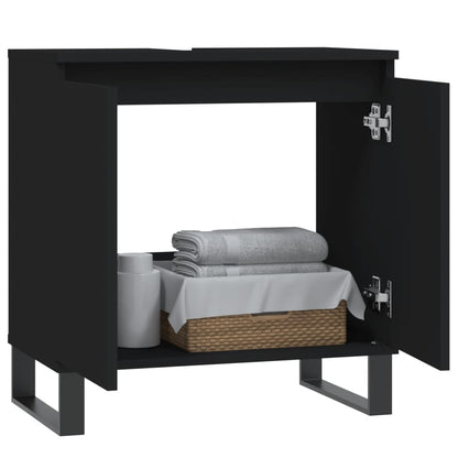 Badschrank Schwarz 58x33x60 cm Holzwerkstoff - Pazzar.ch