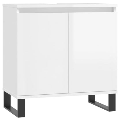 Badschrank Hochglanz-Weiß 58x33x60 cm Holzwerkstoff - Pazzar.ch