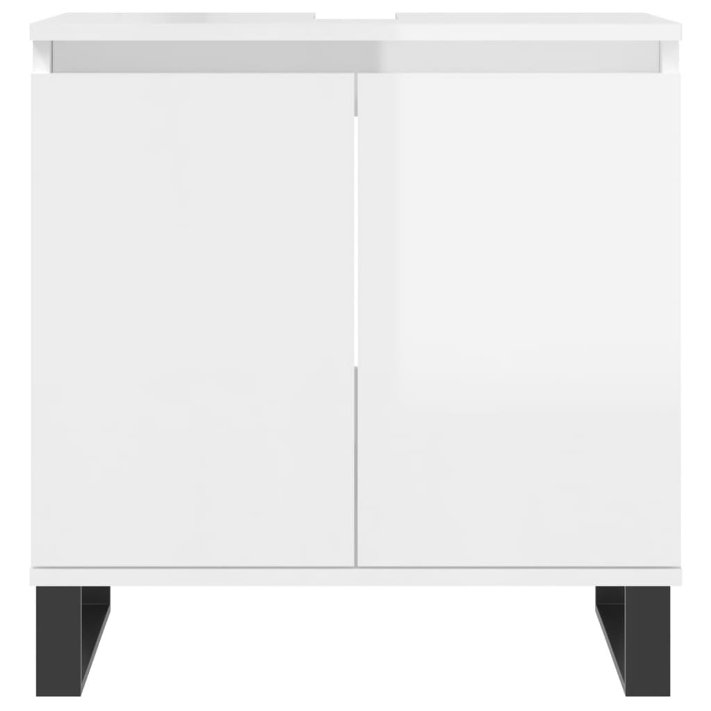 Badschrank Hochglanz-Weiß 58x33x60 cm Holzwerkstoff - Pazzar.ch