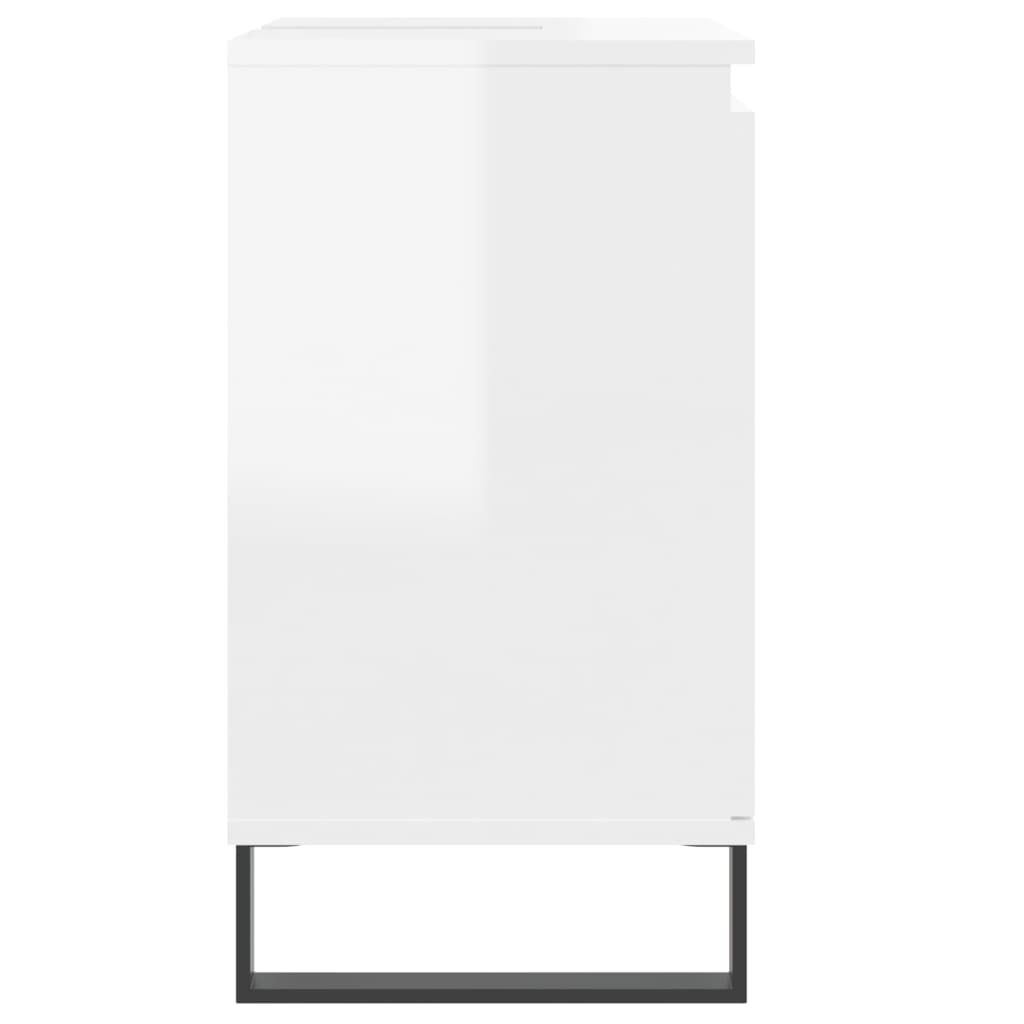 Badschrank Hochglanz-Weiß 58x33x60 cm Holzwerkstoff - Pazzar.ch