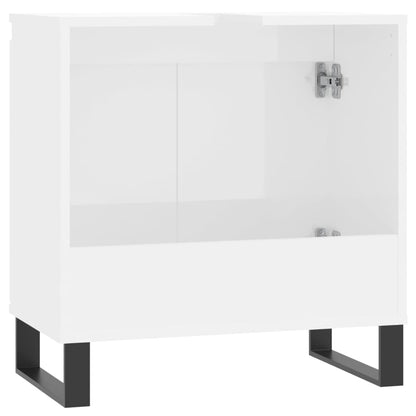 Badschrank Hochglanz-Weiß 58x33x60 cm Holzwerkstoff - Pazzar.ch