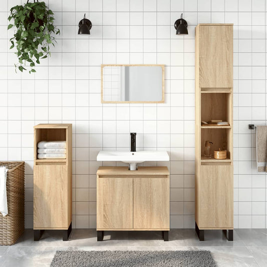 Badschrank Sonoma-Eiche 58x33x60 cm Holzwerkstoff - Pazzar.ch