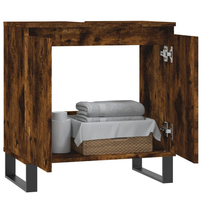 Badschrank Räuchereiche 58x33x60 cm Holzwerkstoff - Pazzar.ch