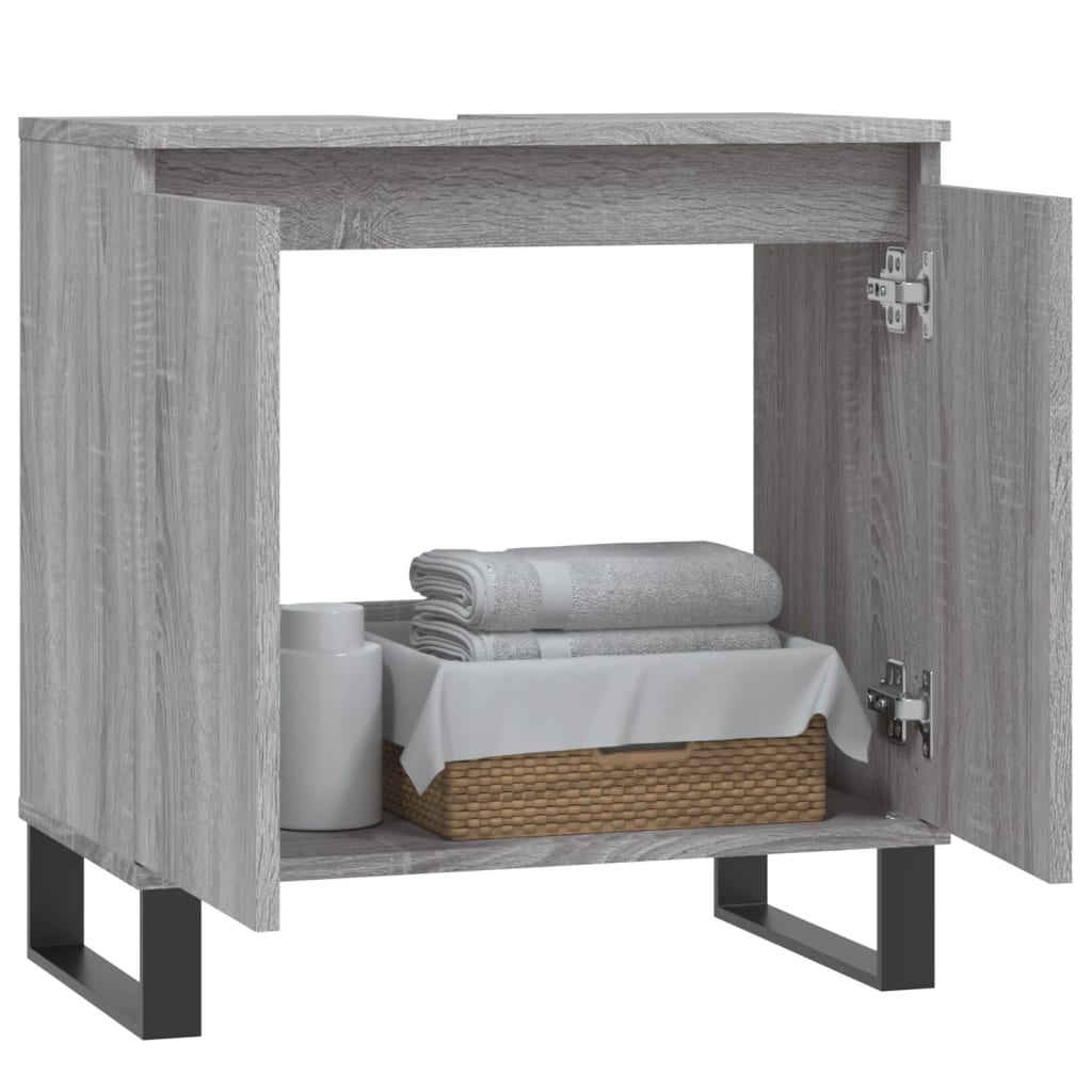 Badschrank Grau Sonoma 58x33x60 cm Holzwerkstoff - Pazzar.ch