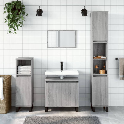 Badschrank Grau Sonoma 58x33x60 cm Holzwerkstoff - Pazzar.ch