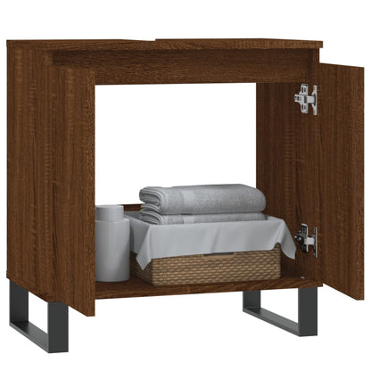 Badschrank Braun Eichen-Optik 58x33x60 cm Holzwerkstoff - Pazzar.ch