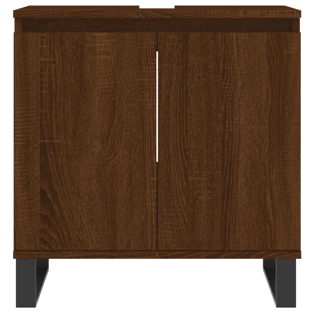 Badschrank Braun Eichen-Optik 58x33x60 cm Holzwerkstoff - Pazzar.ch