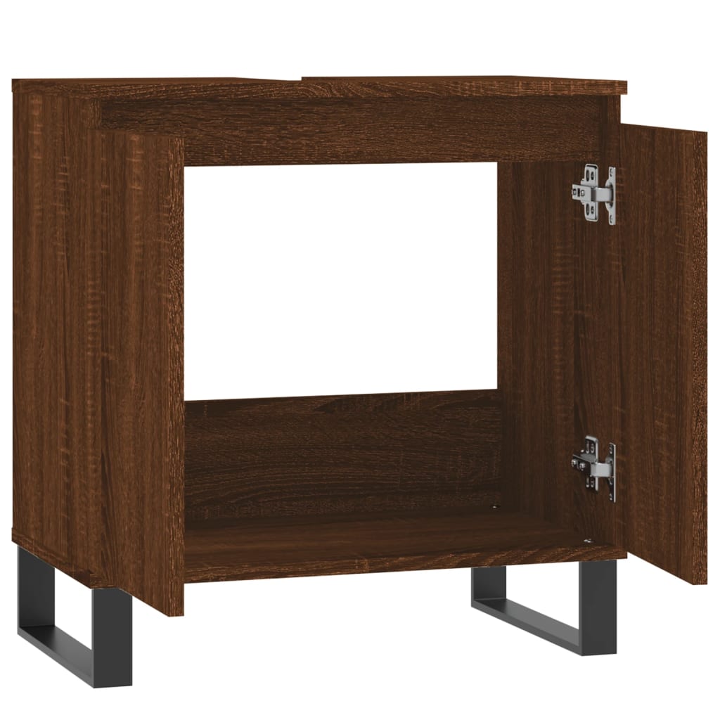 Badschrank Braun Eichen-Optik 58x33x60 cm Holzwerkstoff - Pazzar.ch