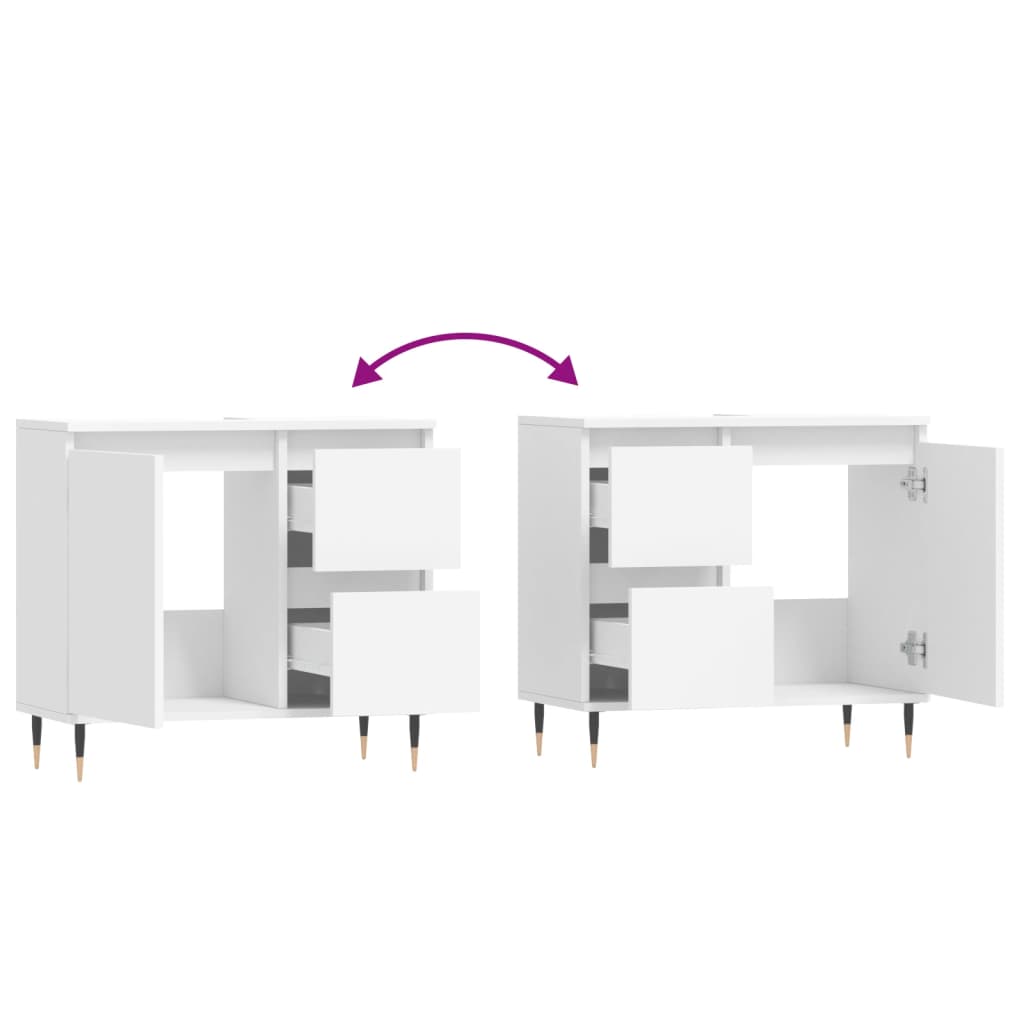 Badschrank Weiß 65x33x60 cm Holzwerkstoff - Pazzar.ch