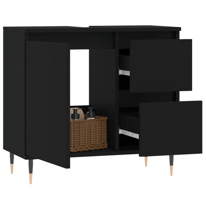 Badschrank Schwarz 65x33x60 cm Holzwerkstoff - Pazzar.ch