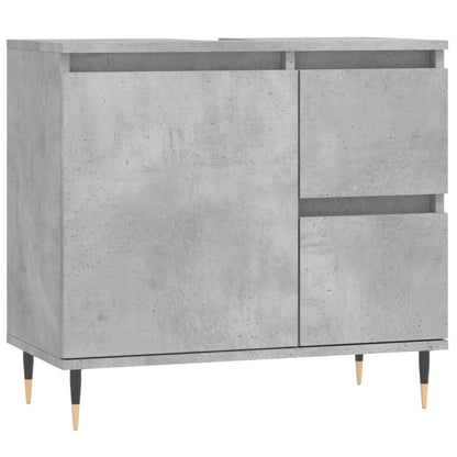 Badschrank Betongrau 65x33x60 cm Holzwerkstoff - Pazzar.ch