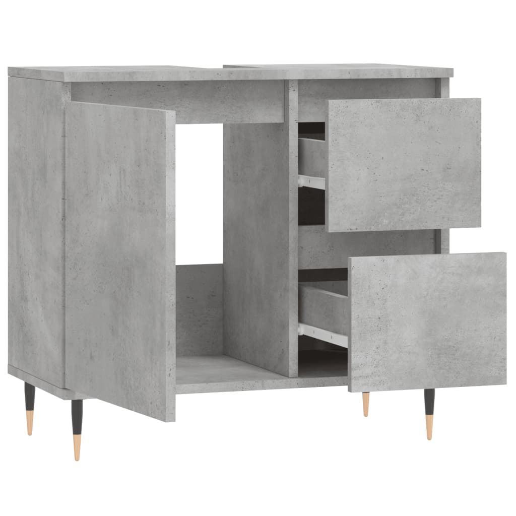 Badschrank Betongrau 65x33x60 cm Holzwerkstoff - Pazzar.ch