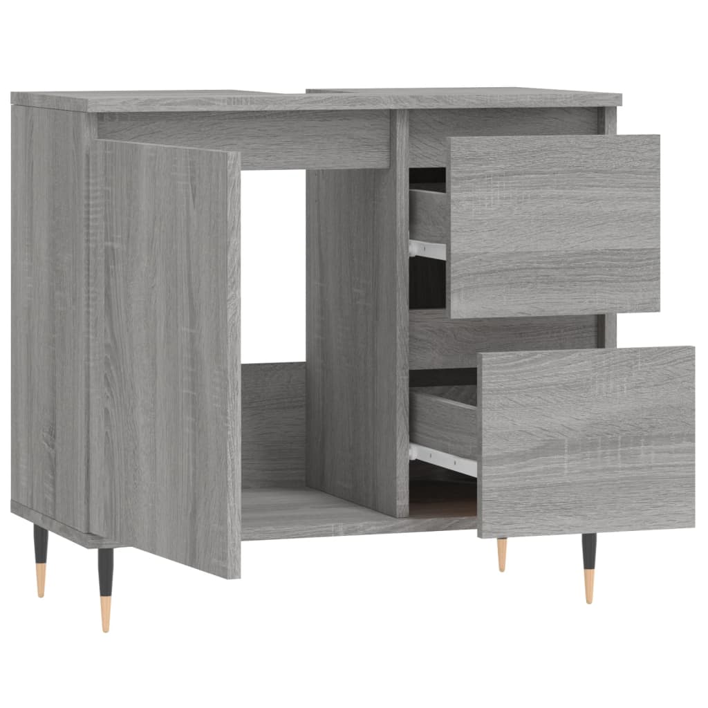 Badschrank Grau Sonoma 65x33x60 cm Holzwerkstoff - Pazzar.ch