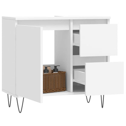 Badschrank Weiß 65x33x60 cm Holzwerkstoff - Pazzar.ch