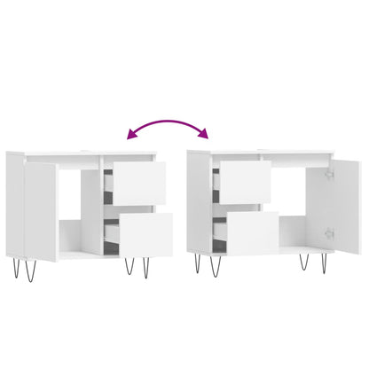 Badschrank Weiß 65x33x60 cm Holzwerkstoff - Pazzar.ch