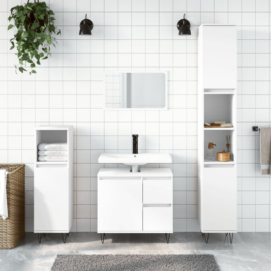Badschrank Weiß 65x33x60 cm Holzwerkstoff - Pazzar.ch