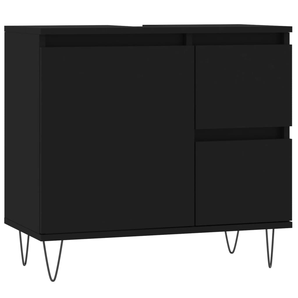 Badschrank Schwarz 65x33x60 cm Holzwerkstoff - Pazzar.ch