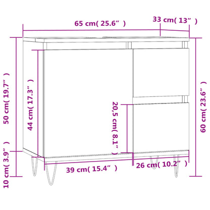 Badschrank Schwarz 65x33x60 cm Holzwerkstoff - Pazzar.ch