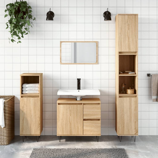 Badschrank Sonoma-Eiche 65x33x60 cm Holzwerkstoff - Pazzar.ch