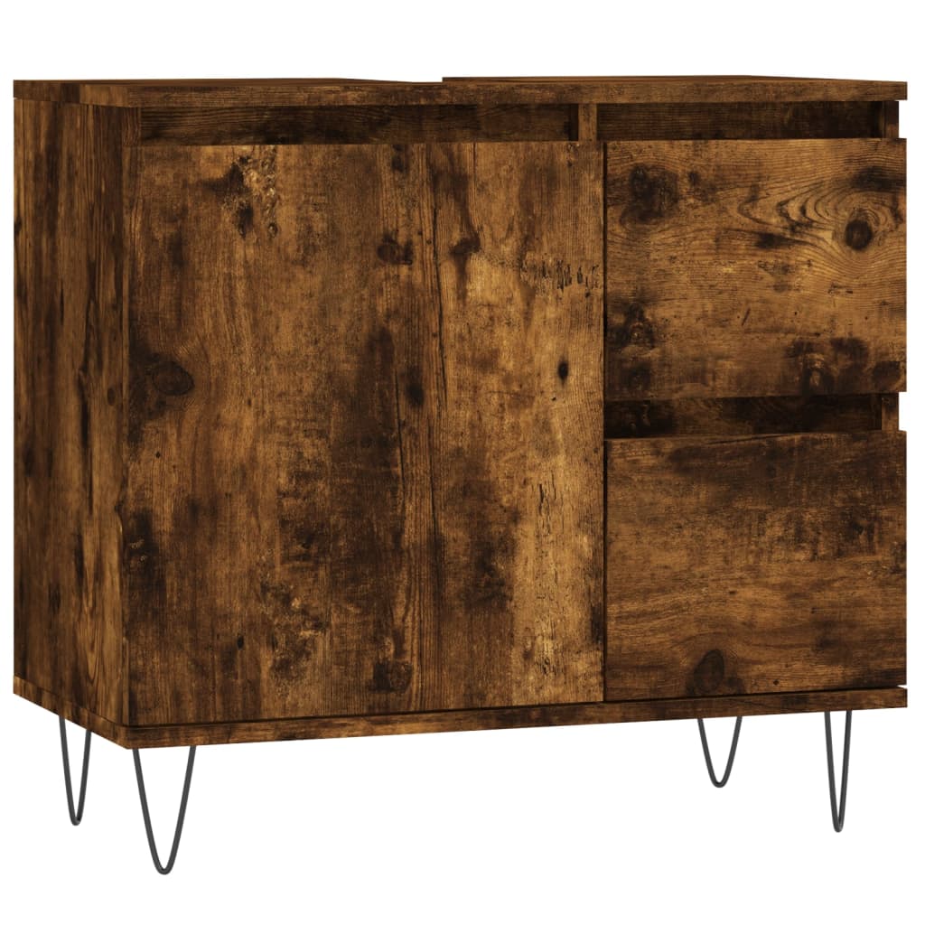 Badschrank Räuchereiche 65x33x60 cm Holzwerkstoff - Pazzar.ch