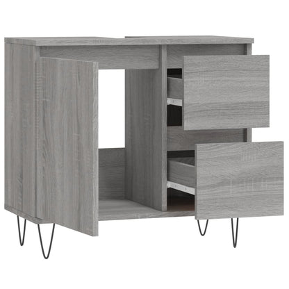 Badschrank Grau Sonoma 65x33x60 cm Holzwerkstoff - Pazzar.ch