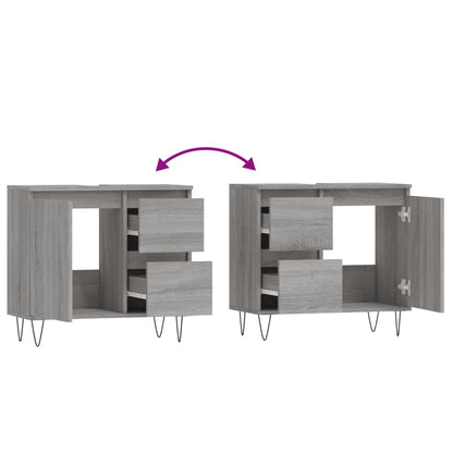 Badschrank Grau Sonoma 65x33x60 cm Holzwerkstoff - Pazzar.ch