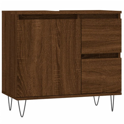 Badschrank Braun Eichen-Optik 65x33x60 cm Holzwerkstoff - Pazzar.ch