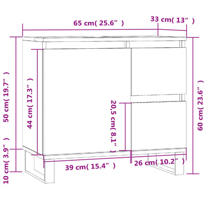 Badschrank Schwarz 65x33x60 cm Holzwerkstoff - Pazzar.ch