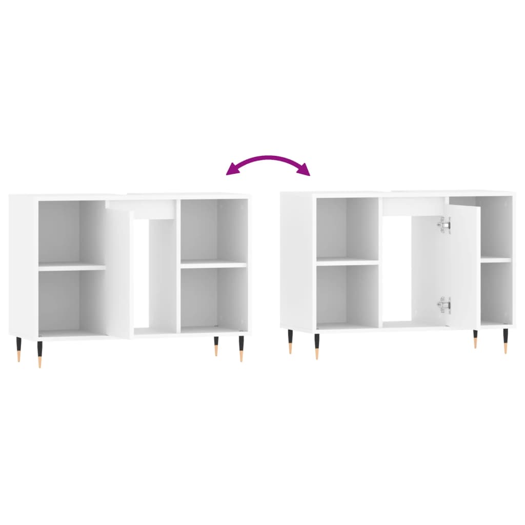 Badschrank Weiß 80x33x60 cm Holzwerkstoff - Pazzar.ch