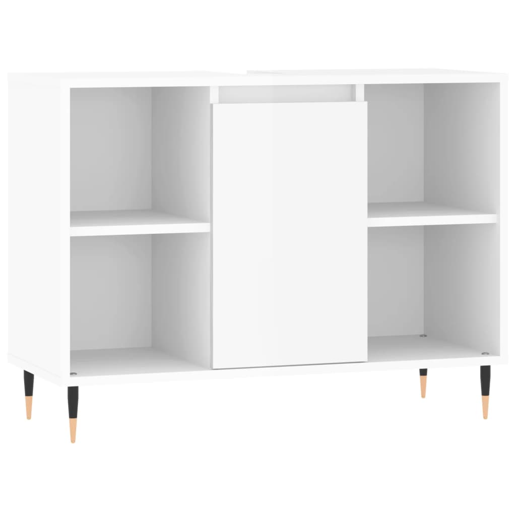 Badschrank Hochglanz-Weiß 80x33x60 cm Holzwerkstoff - Pazzar.ch