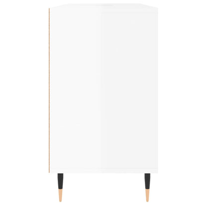 Badschrank Hochglanz-Weiß 80x33x60 cm Holzwerkstoff - Pazzar.ch