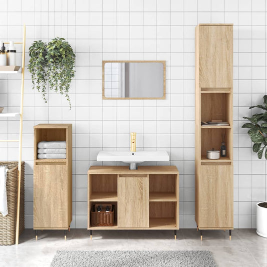 Badschrank Sonoma-Eiche 80x33x60 cm Holzwerkstoff - Pazzar.ch