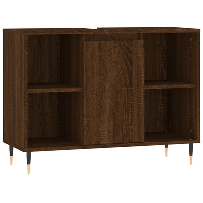 Badschrank Braun Eichen-Optik 80x33x60 cm Holzwerkstoff - Pazzar.ch