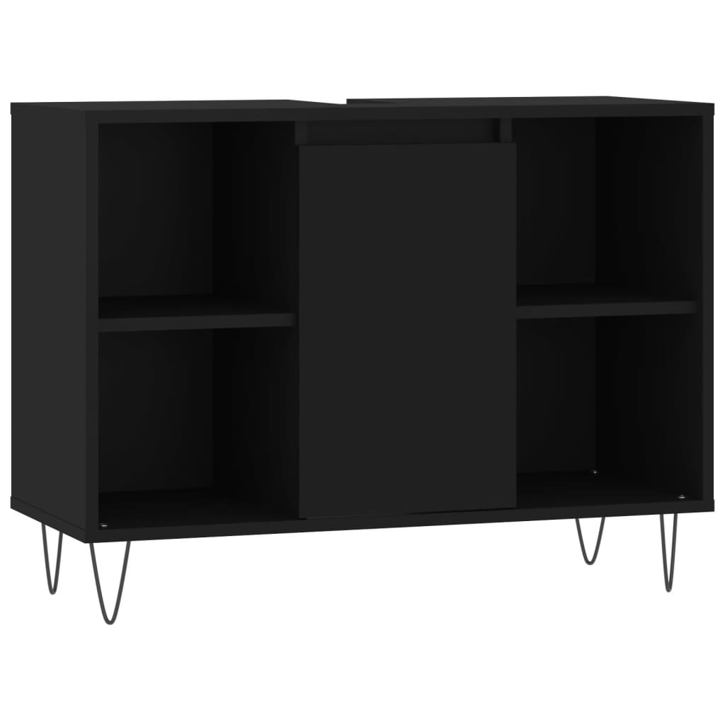 Badschrank Schwarz 80x33x60 cm Holzwerkstoff - Pazzar.ch