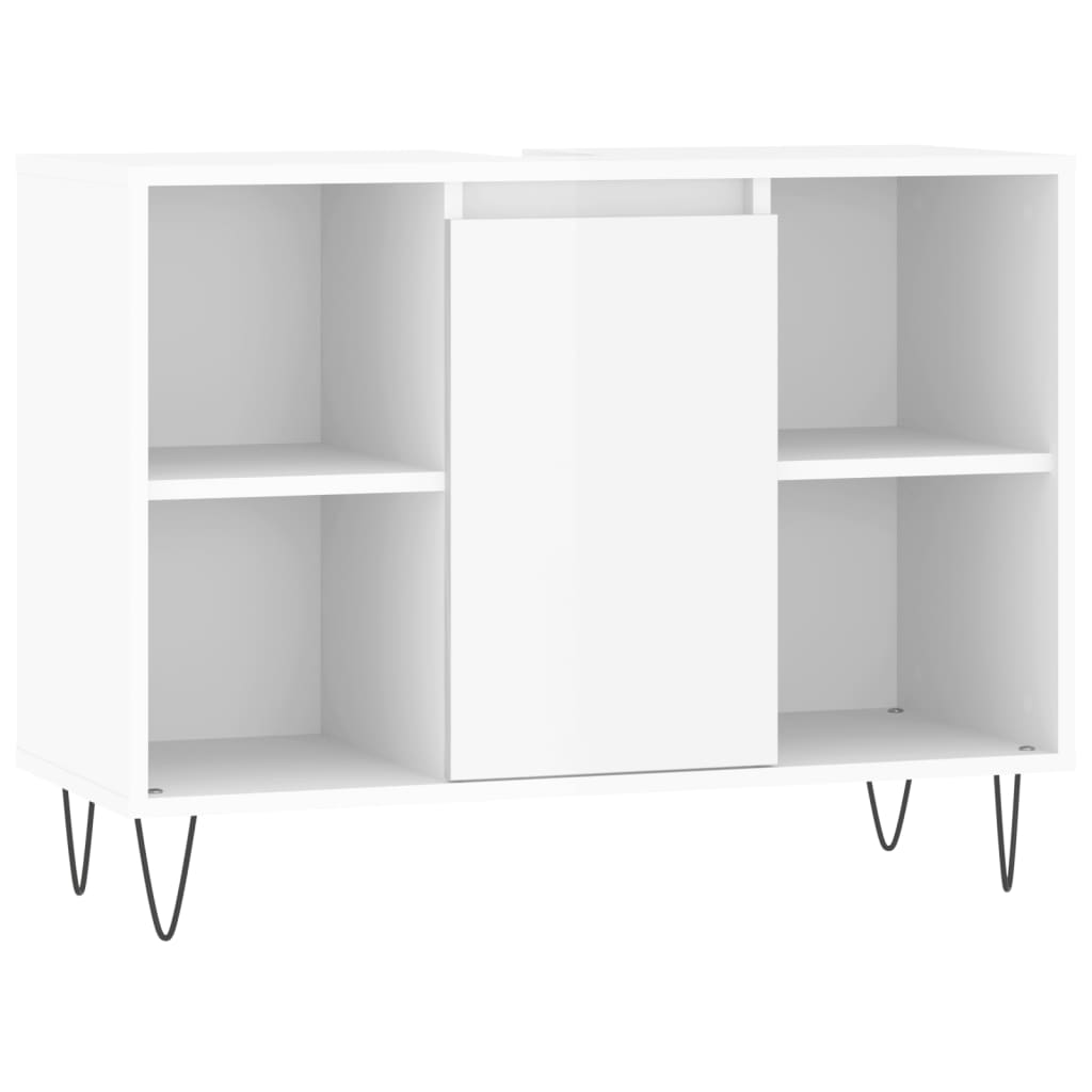 Badschrank Hochglanz-Weiß 80x33x60 cm Holzwerkstoff - Pazzar.ch