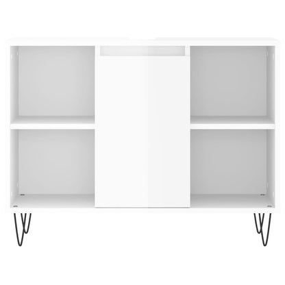 Badschrank Hochglanz-Weiß 80x33x60 cm Holzwerkstoff - Pazzar.ch