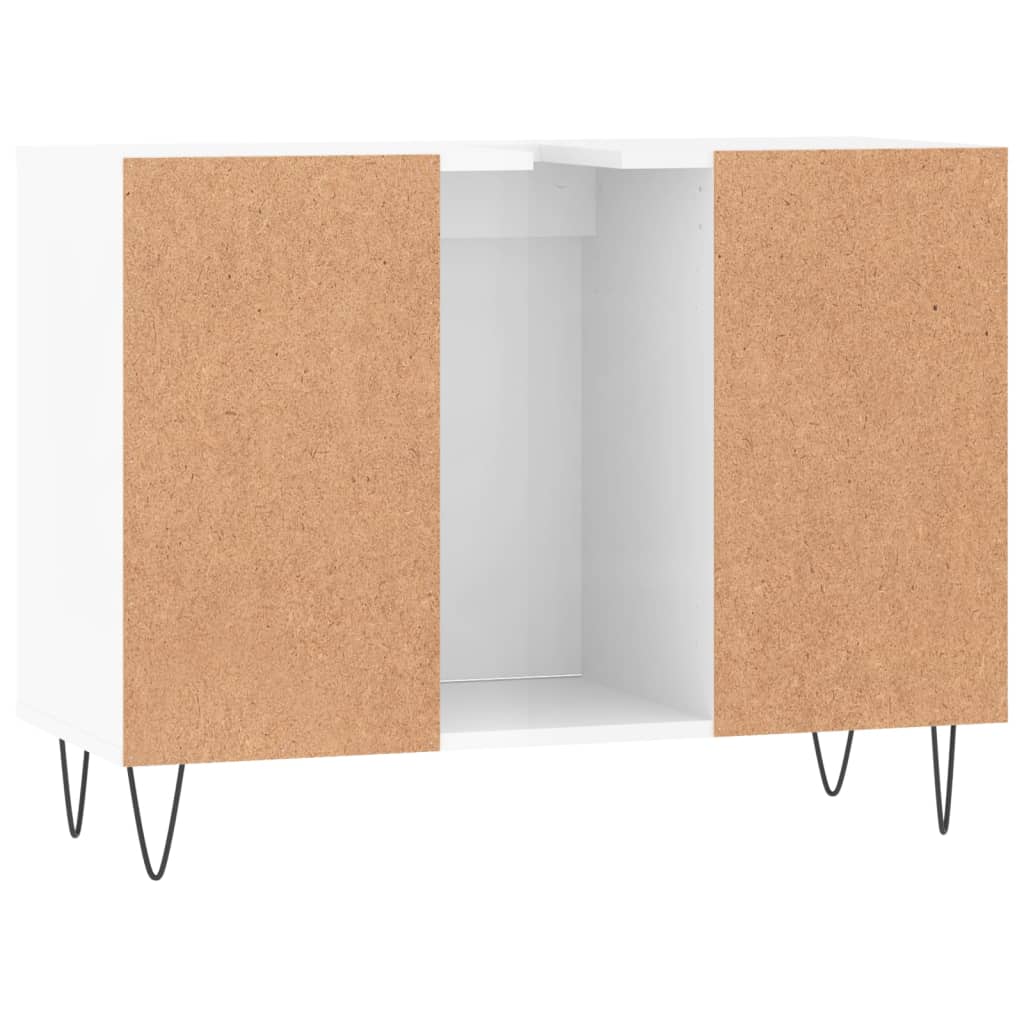 Badschrank Hochglanz-Weiß 80x33x60 cm Holzwerkstoff - Pazzar.ch
