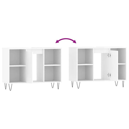 Badschrank Hochglanz-Weiß 80x33x60 cm Holzwerkstoff - Pazzar.ch
