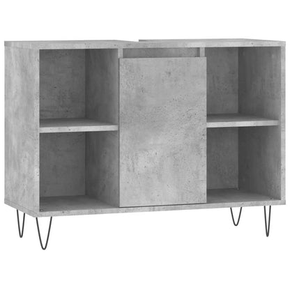 Badschrank Betongrau 80x33x60 cm Holzwerkstoff - Pazzar.ch