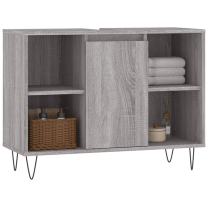 Badschrank Grau Sonoma 80x33x60 cm Holzwerkstoff - Pazzar.ch