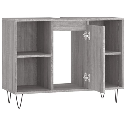 Badschrank Grau Sonoma 80x33x60 cm Holzwerkstoff - Pazzar.ch